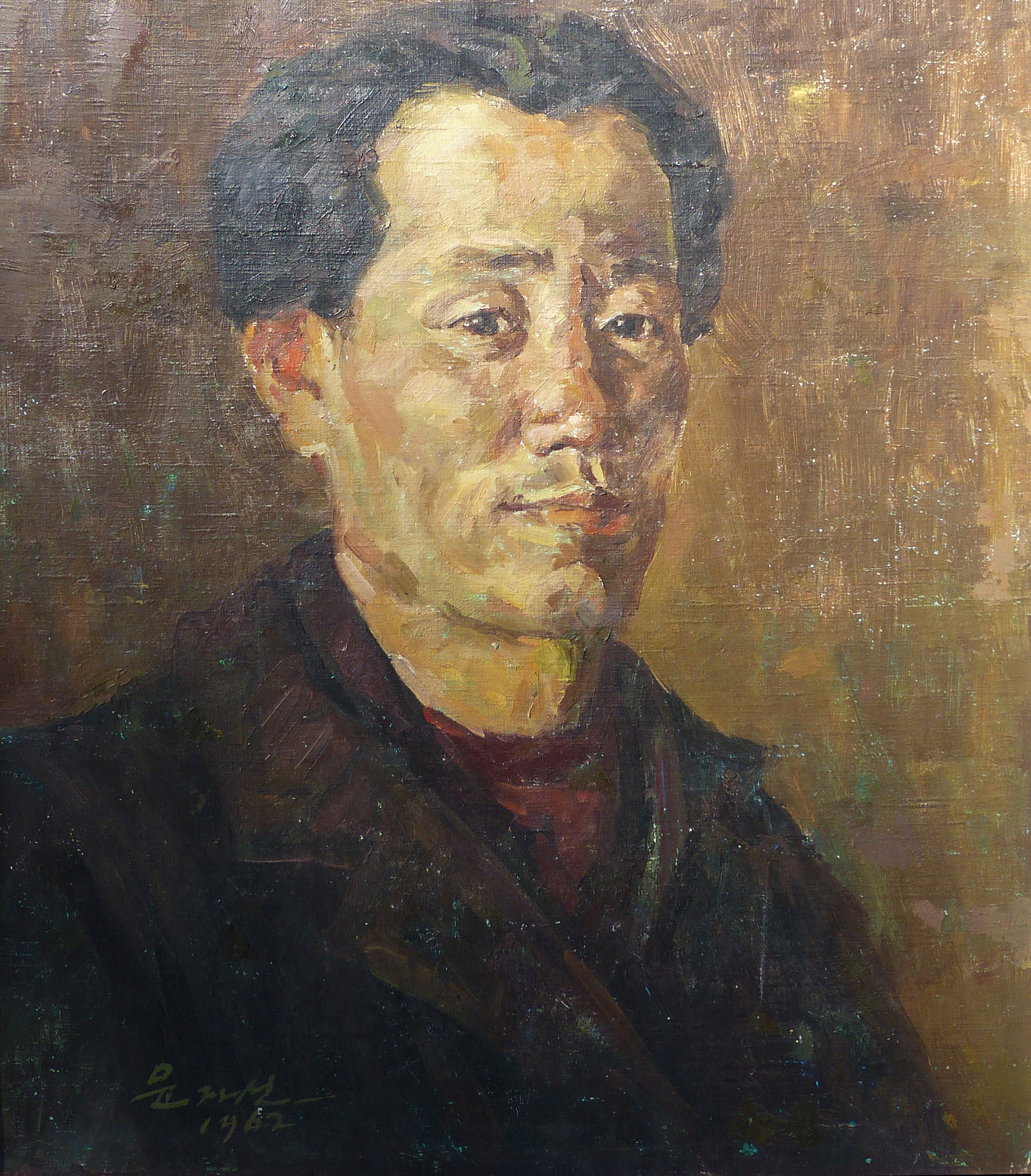 【自画像】尹子善 自画像 1962年 33.5 x 40cm