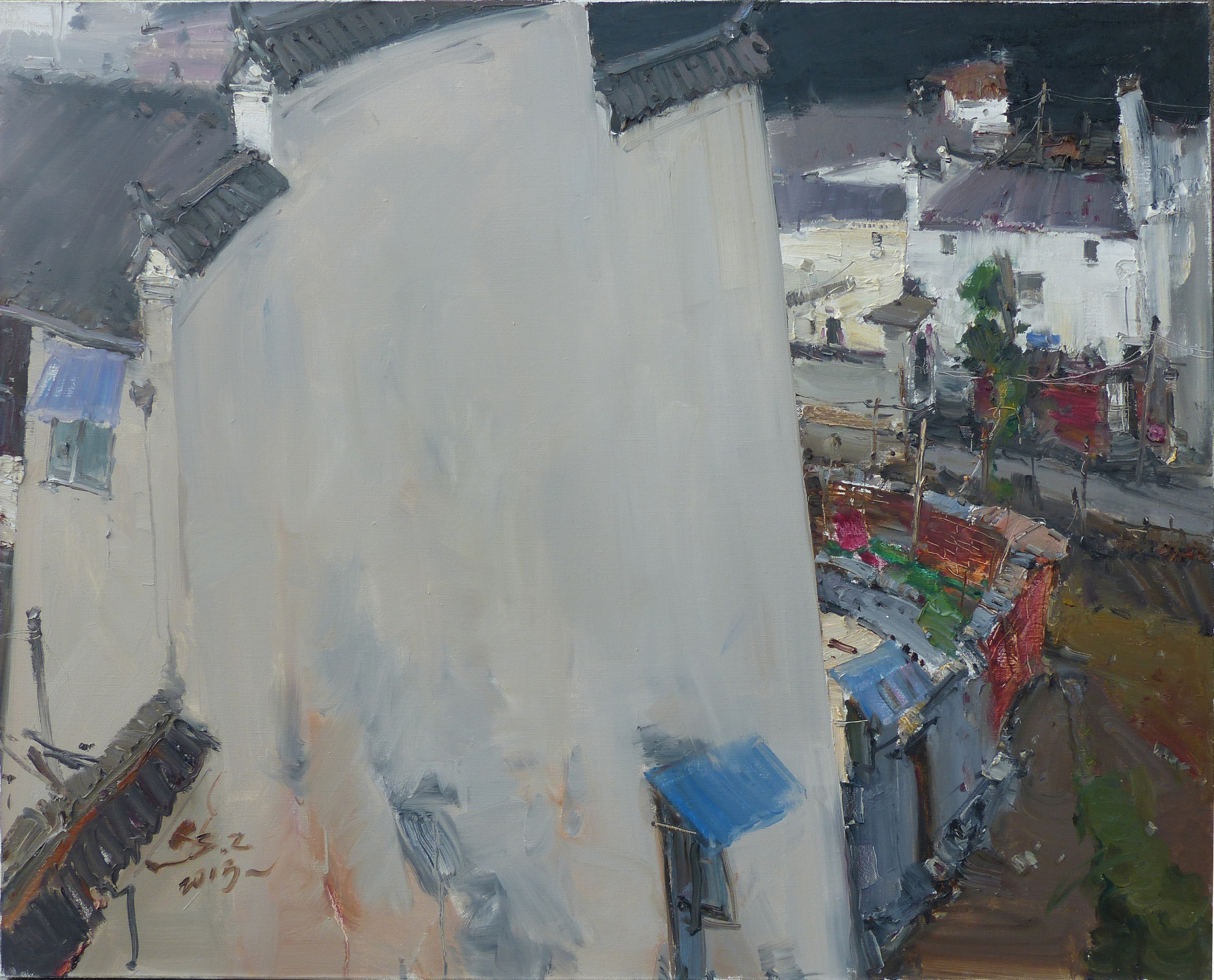【中国油画】郑虎彪 村庄一景4 2016年 100 x 80cm