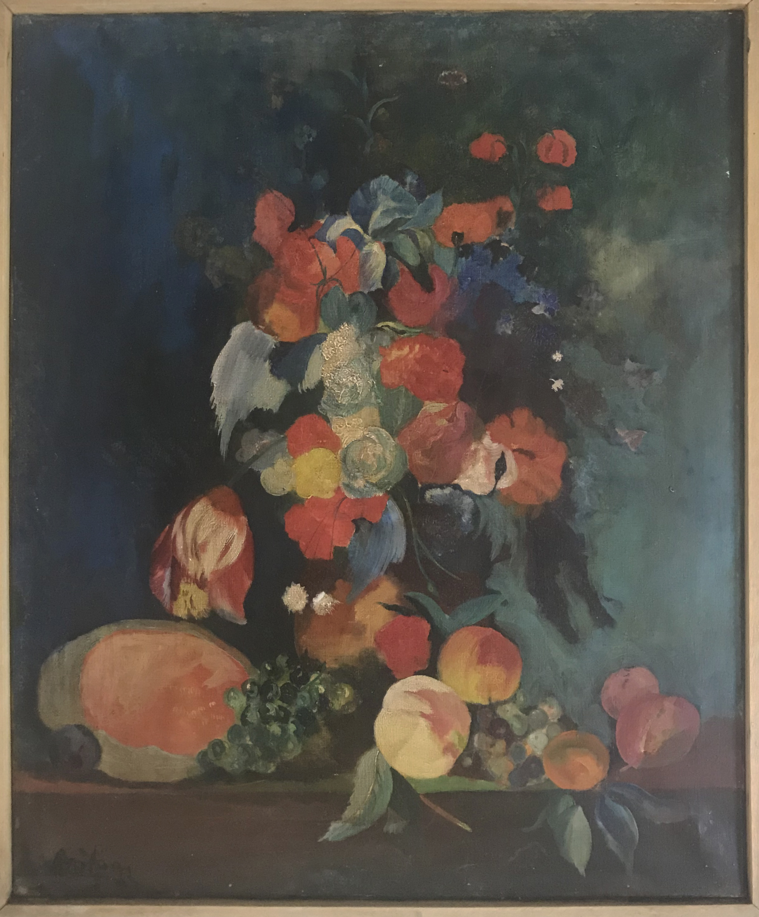 【欧洲油画】Ampani Flems 花卉(1921-2015) 64 x 52cm