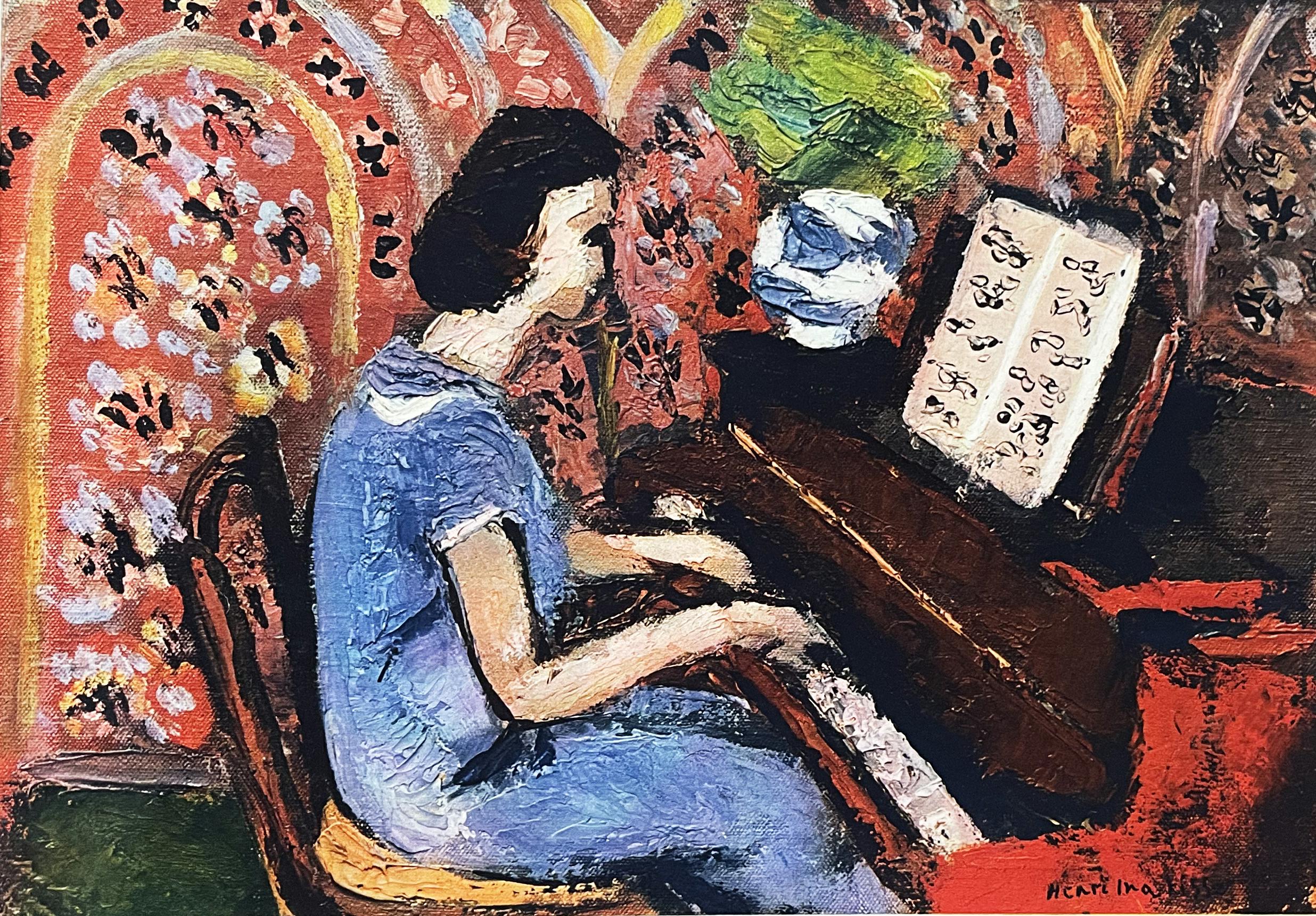 【欧洲版画】马蒂斯 The Little Pianist with Blue and Red Dress 1924年 270 x 210mm