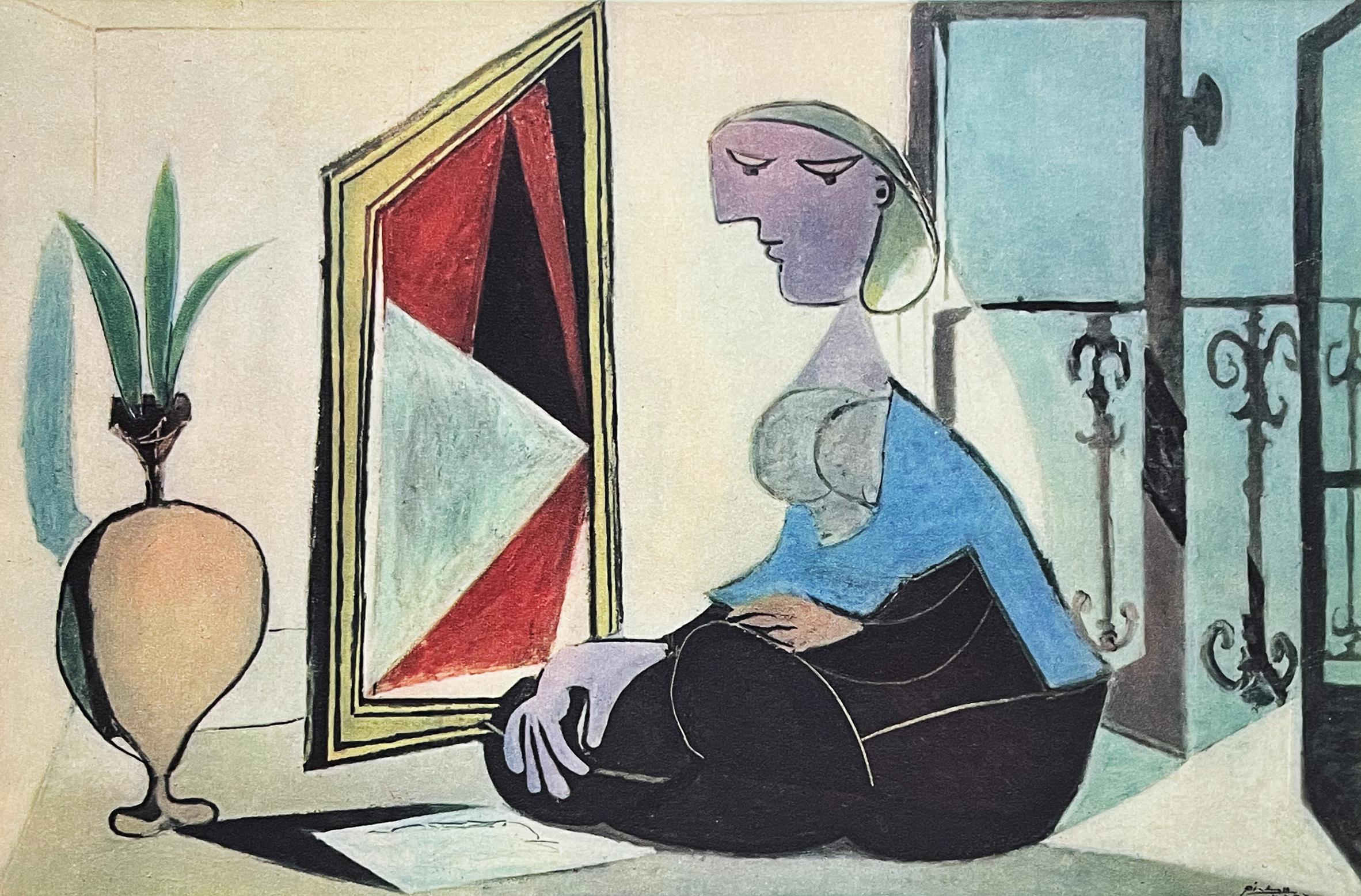 【欧洲版画】毕加索 Girl at Mirror 1937年 270 x 210mm