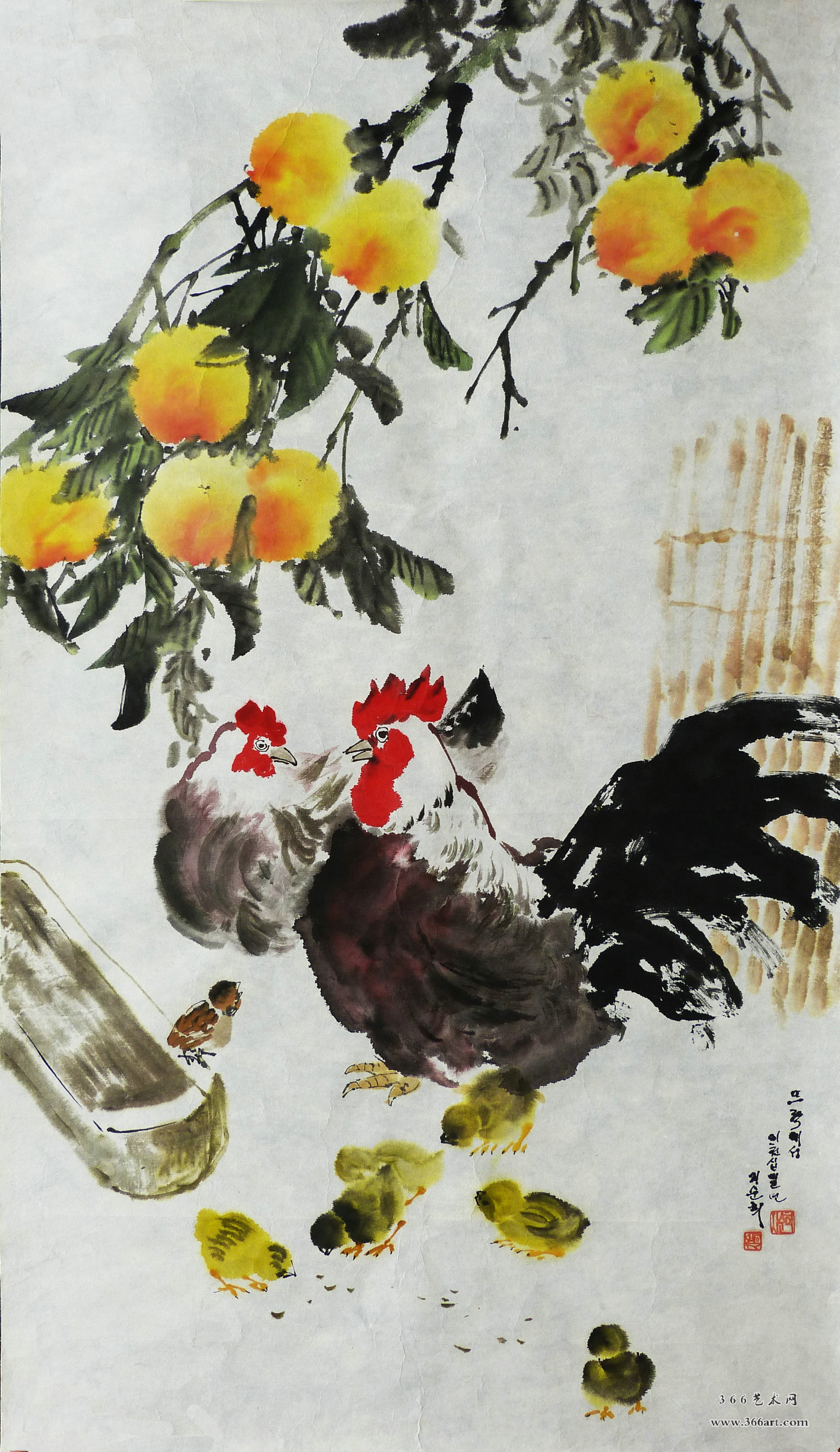 【朝鲜画】池顺姬 在庭院 2011年 72.3 x 130cm
